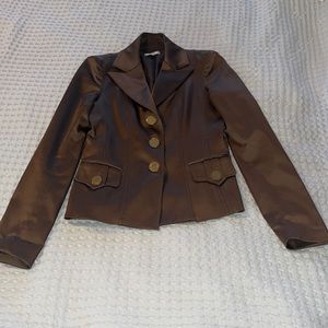 Vintage Cache Caramel Brown Satin Jacket Used Once In Great Condition